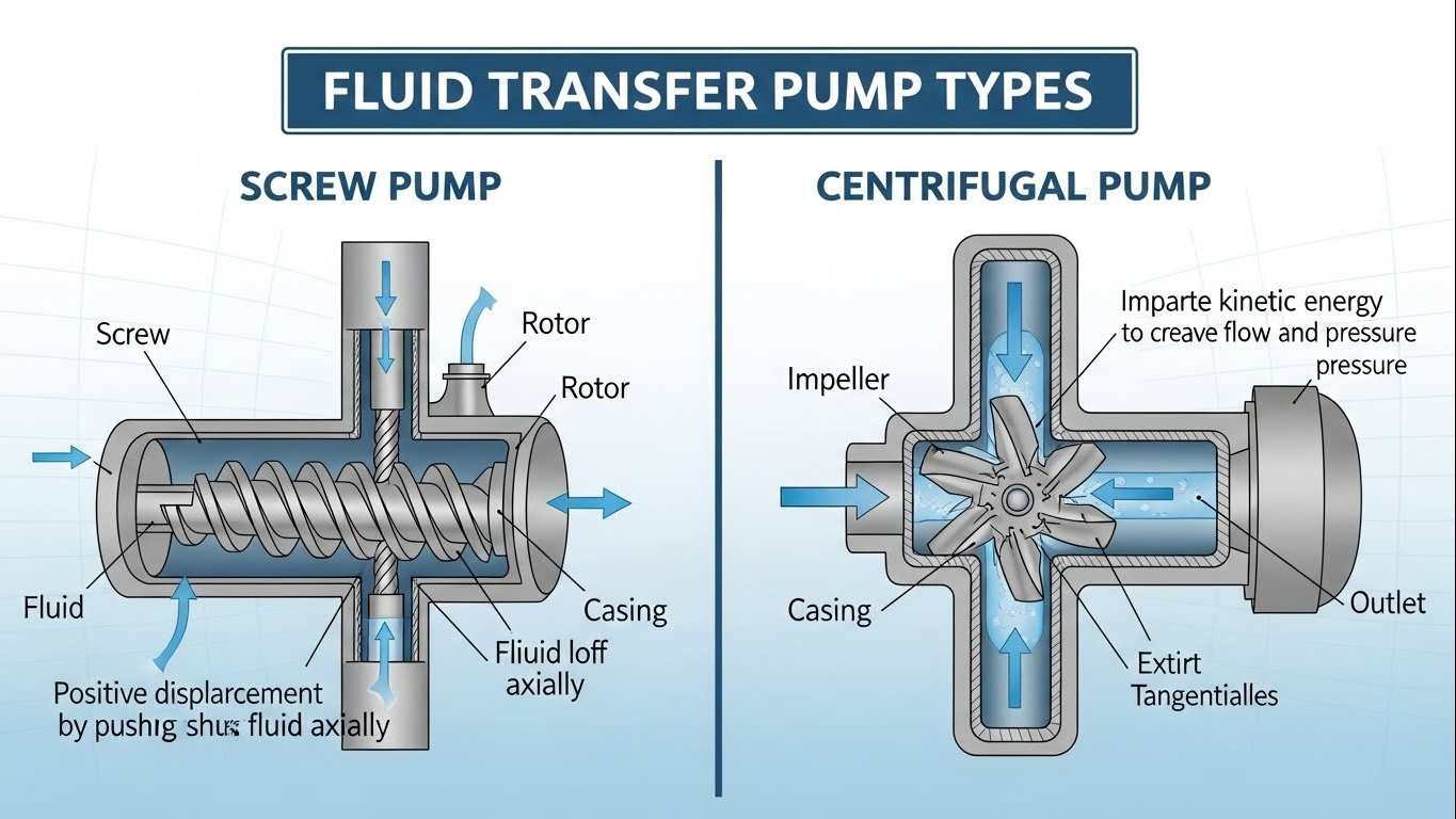 Diferența dintre pompa cu șurub și pompa centrifugă: vă învață să alegeți tipul potrivit de pompă de transfer de fluid