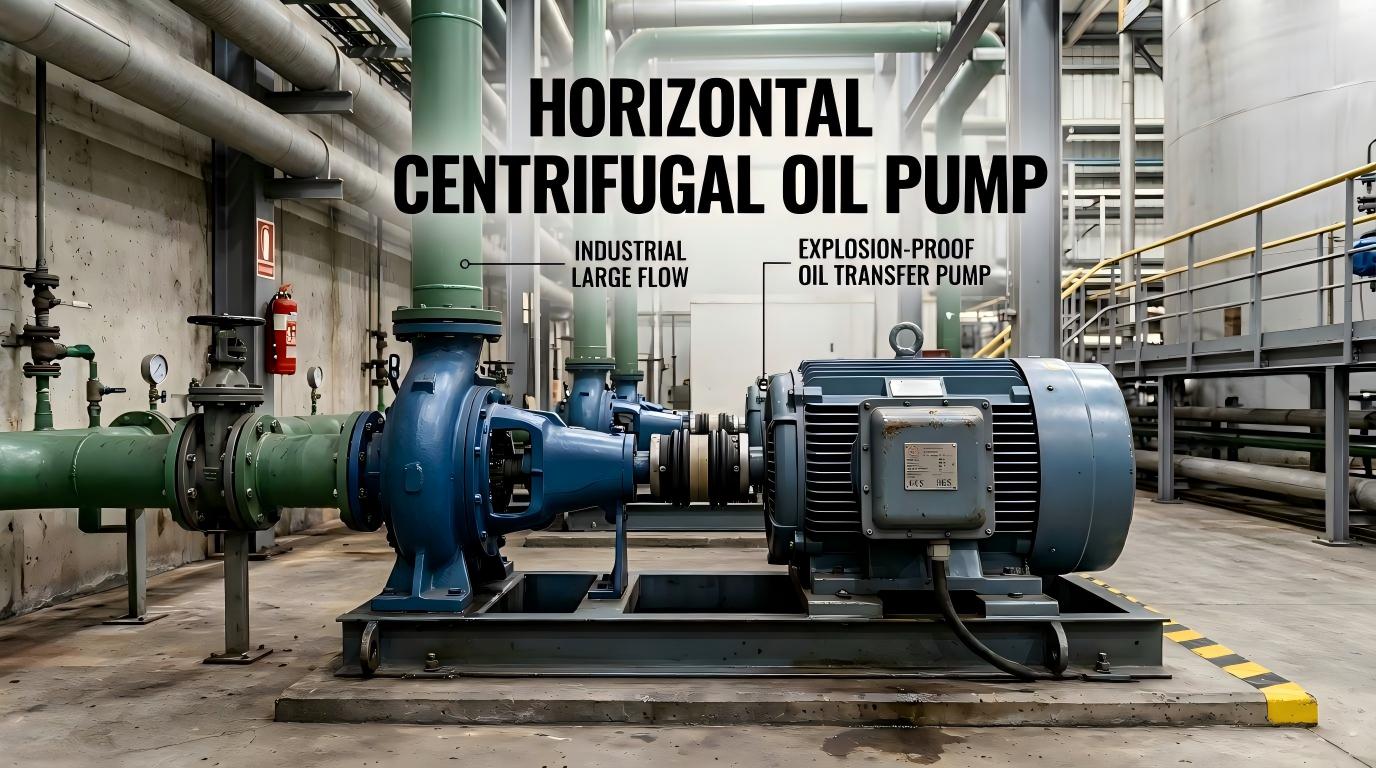 Pompă de ulei centrifugă orizontală Pompă industrială de transfer de ulei cu debit mare, rezistentă la explozie