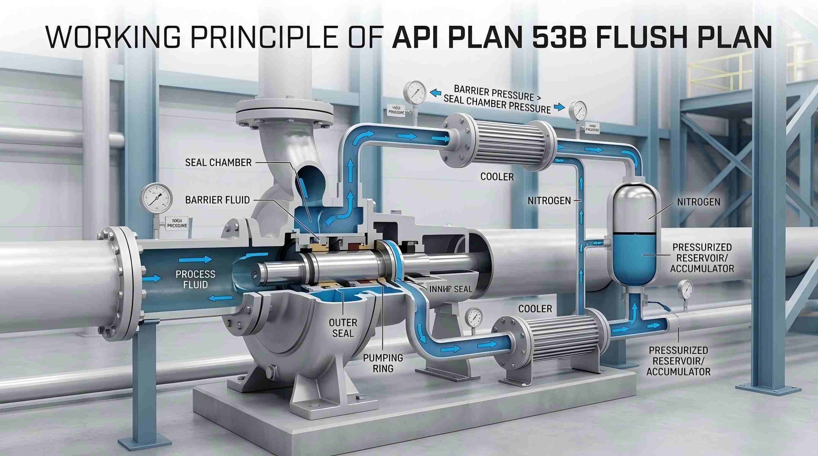 Principiul de lucru al API PLAN 53B Flush Plan